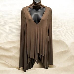 Free People Green Army Uptown Turtleneck Top size S